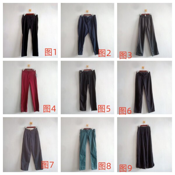 外贸新款女装 日韩休闲多色多款修身长裤 女生简约百搭裤子 A61