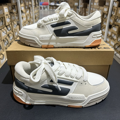 鸿星尔克男鞋2024冬季新款滑板鞋时尚休闲百搭运动鞋11124401011