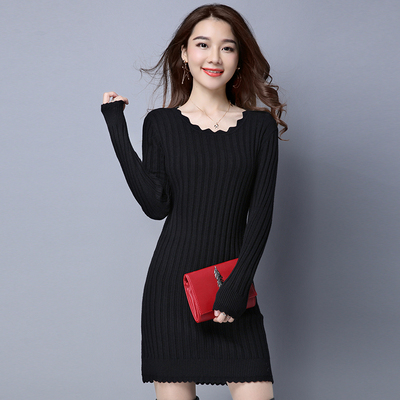 2021秋装针织衫加厚中长款薄款女