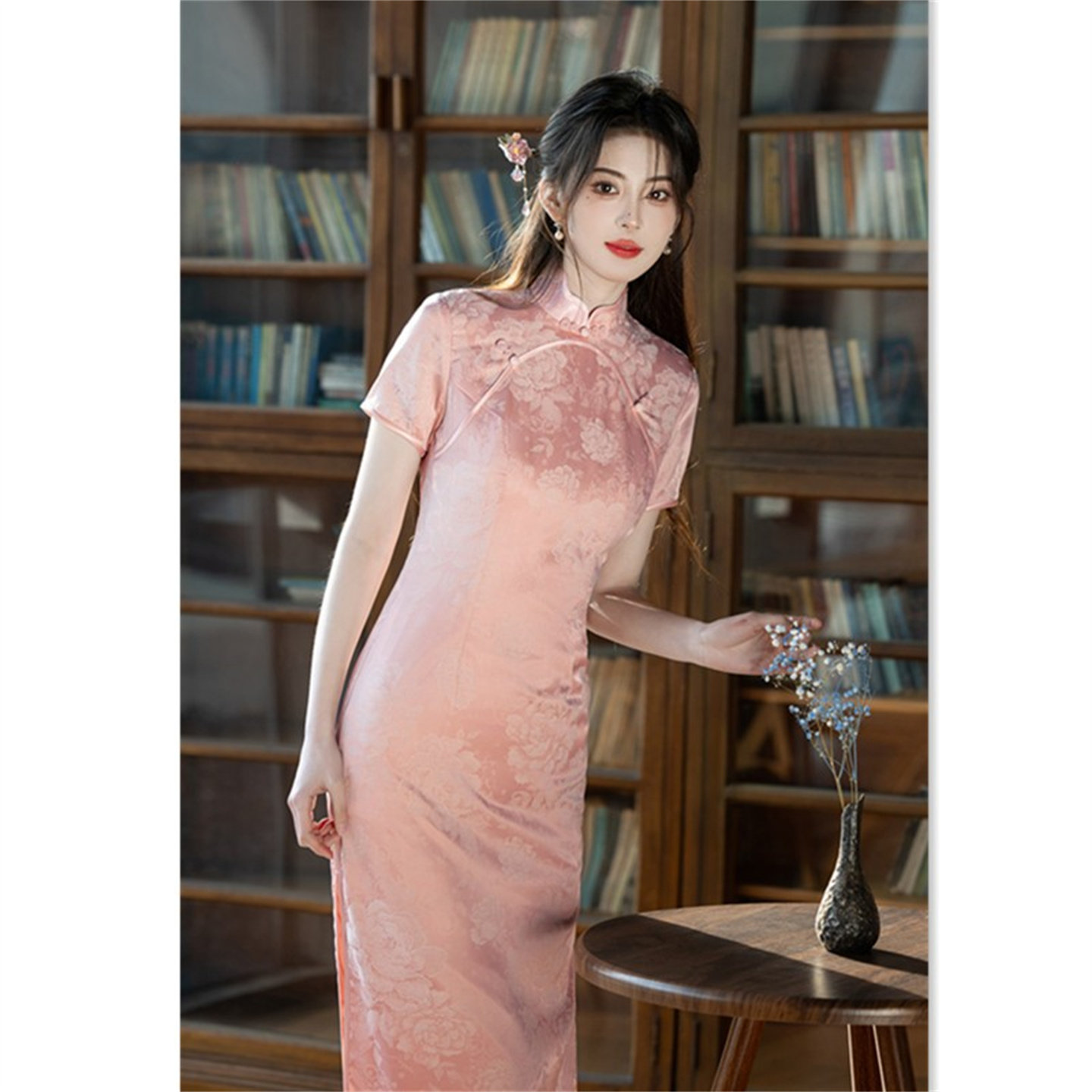 粉色旗袍2025新款少女春季年轻款优雅文艺风日常可穿新中式连衣裙