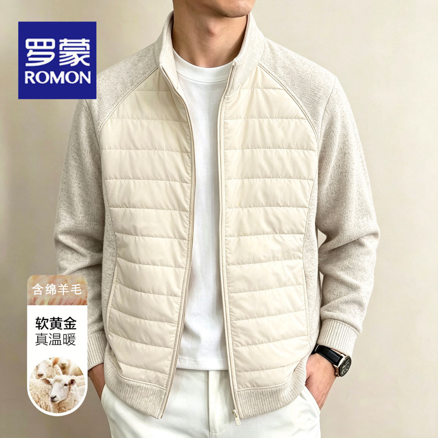 罗蒙秋冬季保暖舒适休闲男士棉服