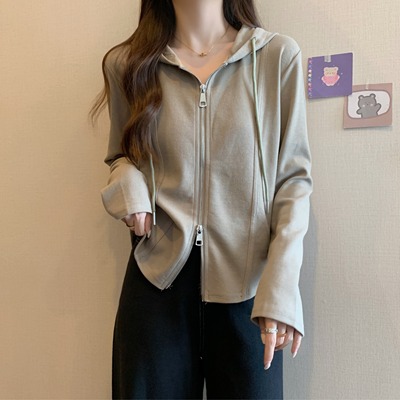 连帽拉链辣妈外出哺乳卫衣春季大码显瘦内搭打单鱼骨产后喂奶上衣