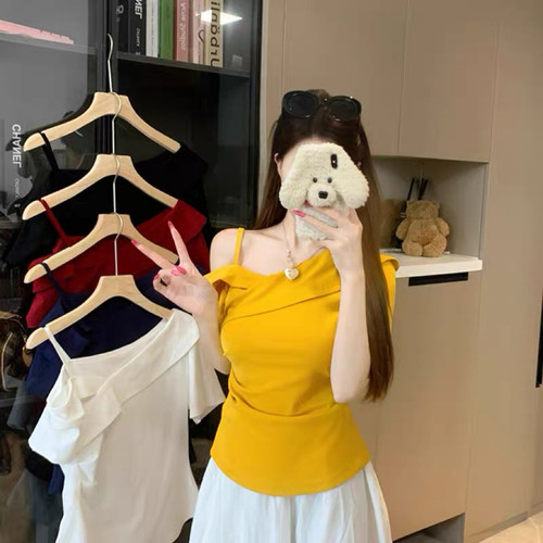 夏季大码显瘦斜领哺乳短袖T恤