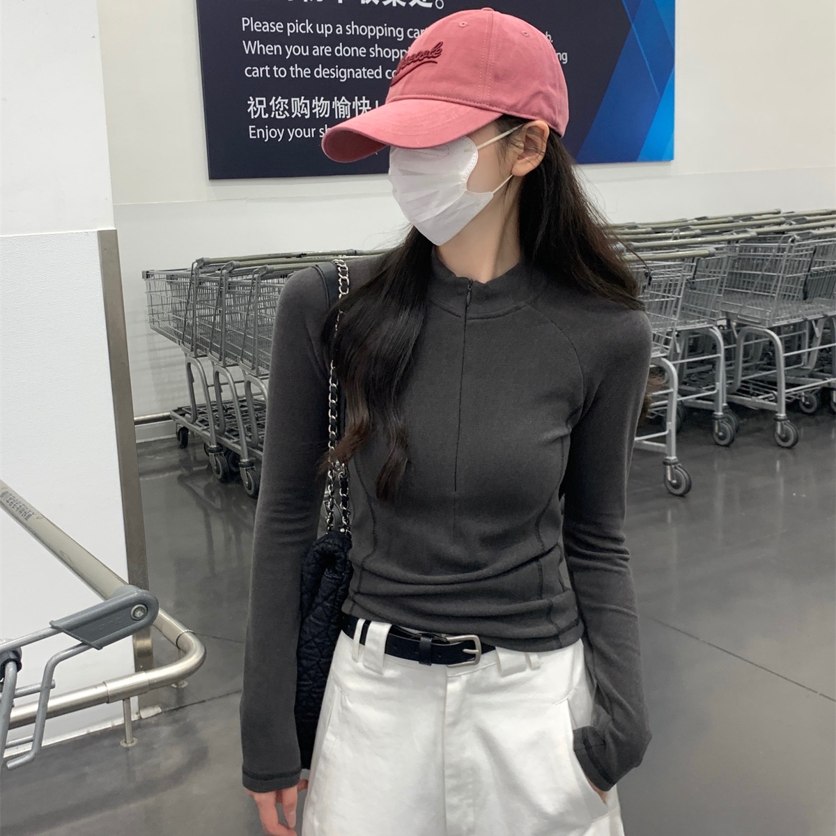 秋冬辣妈款外出哺乳德绒T恤