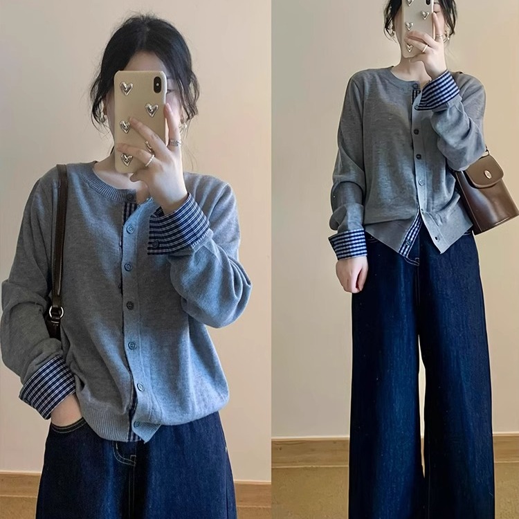 辣妈外出哺乳针织开衫秋冬