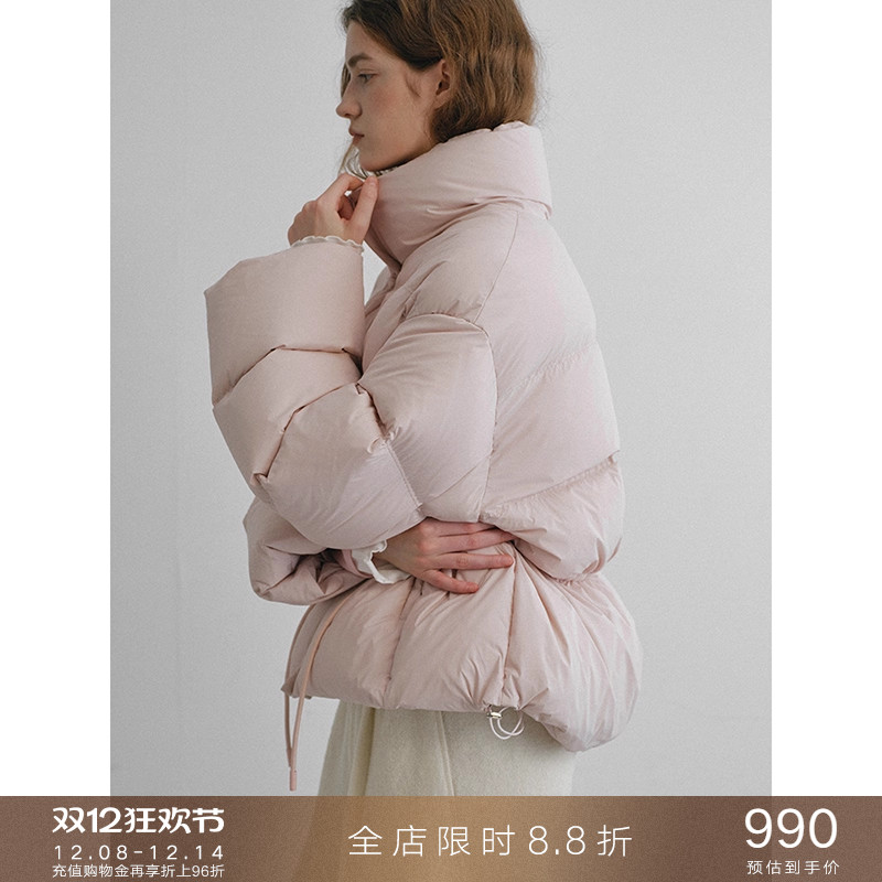 popchrio防水短款系绳羽绒服