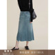 纯棉牛仔半裙小个子中长款 到手189元 显瘦a字半身裙直筒一步裙