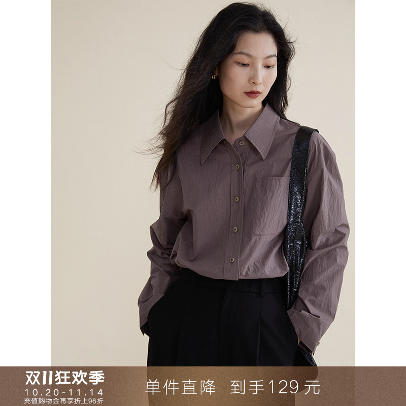 欧可芮女装通勤风褶皱衬衫