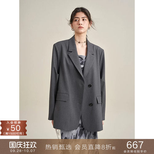 popchrio设计感宽松休闲西服