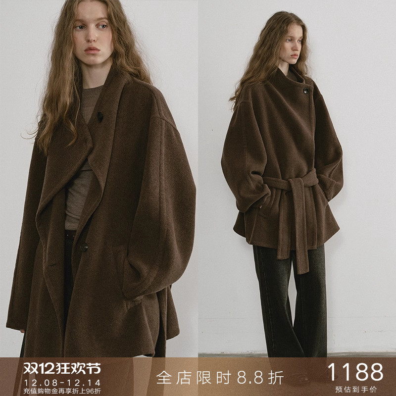 popchrio松弛感低腰羊毛双面呢