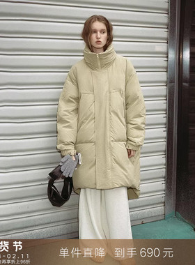 【到手690元】可收纳连帽派克羽绒服90白鸭绒加厚中长款面包服女