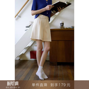 黑色显瘦阔腿直筒休闲裤 短裤 简约中高腰五分西装 子 到手179元