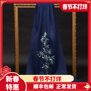 苏州刺绣羊绒围巾男士100羊绒2025冬季送礼长辈纯山羊绒围脖保暖