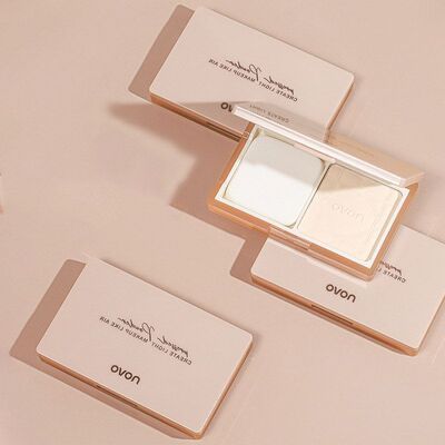 正品毛孔遮蜜粉干湿两用隐形控油NOVO粉饼瑕5525美肌柔缎防水轻雾