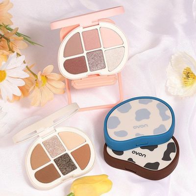 正品盘奶茶玩味珠光NOVO橘棕饱和度彩妆 六色眼影趣致闪低哑光细