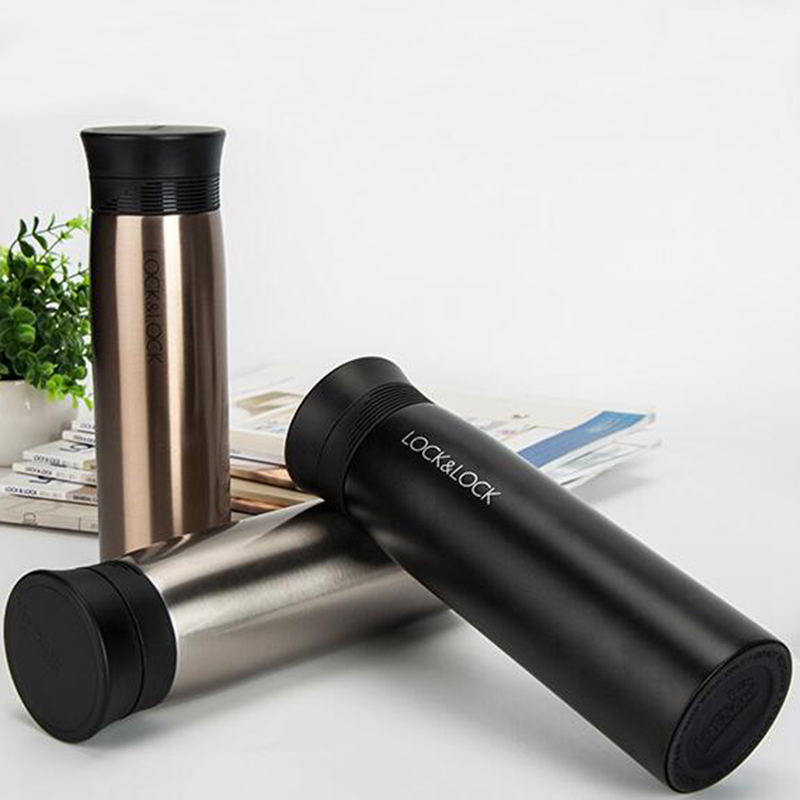 乐扣乐扣 拉恩保温杯 真空防滑不锈钢学生水杯 LHC4119S银色400ml