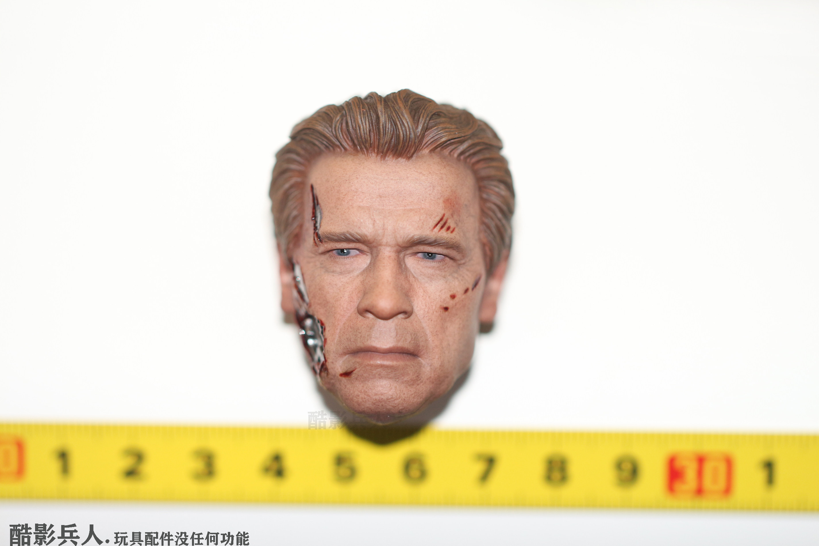 hottoys ht终结者 创世纪 阿诺施瓦辛格t800 战损 头雕 兵人 配件