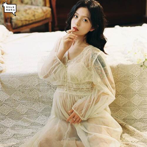 新款孕妇照服装居家风性感吊带裙在家拍影楼孕妈写真主题摄影服饰