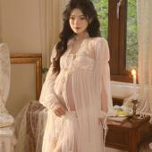 复古油画风蕾丝纱裙唯美纯欲孕妈咪摄影服装 法式 新款 影楼孕妇服装