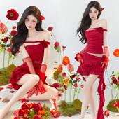 影楼新款 韩系简约小清新黄色毛衣全家福亲子写真一家三口摄影服装