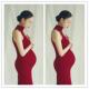 裙孕妇摄影拍照写真影楼孕妇照片写真服装 孕妇照服装 红色针织修身