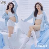 影楼简约风孕妇照服装 唯美居家孕妈咪大肚照在家拍 孕妈妈针织套装