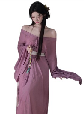 照相馆新款复古中式清冷高级紫色洋装少女艺术照写真拍照摄影服装