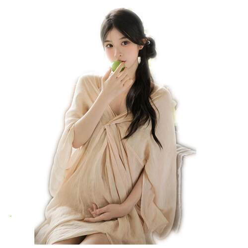 影楼新款新中式主题孕妇拍照服装连衣裙高级感孕妈大肚照写真服装