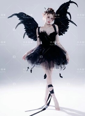 影楼新款COS万圣节写真服装时尚个性暗黑天使女神艺术照舞台演出2