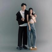 影楼新款 影 韩系高级主题情侣黑色温柔个人肖像艺术照摄影写真服装