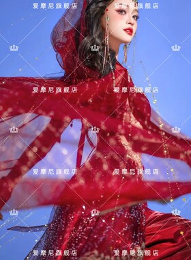 敦煌飞天汉服异域风情影楼写真服装复古民族风西域女神摄影演出服