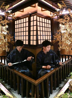 日系和服男传统武士料理店正统和服cos男剧本杀和服浴衣摄影写真