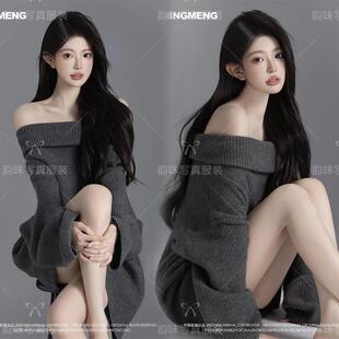 影楼新款主题韩系纯欲风气质少女高级感写真氛围感肖像艺术照服饰