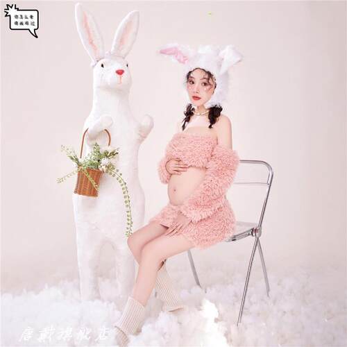 新款影楼情侣夫妻孕妇照服装白色唯美韩系孕妈咪写真孕妇拍照服装