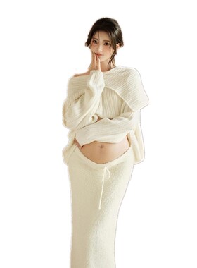 影楼写真新款孕妇拍照服装小清新甜美纯欲风孕妈咪大肚写真摄影服