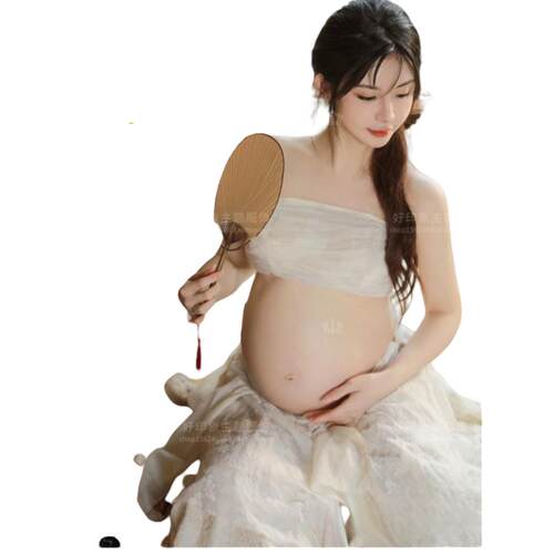孕妇拍照新款服装影楼大肚孕妈唯美超仙性感蕾丝纱裙孕妇摄影服装