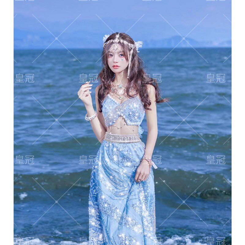 西双版纳三亚旅拍人鱼公主精灵拍照写真服装海边旅游摄影艺术服装