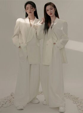 影楼工作室新款女西装拍照服主题闺蜜港版阔腿裤写真服姐妹装摄影