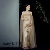 唯美白色孕妈咪大肚照衣服孕妇照片写真拍照服装 孕妇拍照服装 新款