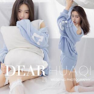 影楼新款少女系日系秋冬款雪景毛衣自拍馆艺术照写真主题摄影服装