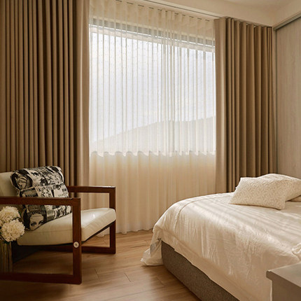 北欧纯色棉麻窗帘成品布料定制亚麻现代简约全遮光卧室客厅落地窗