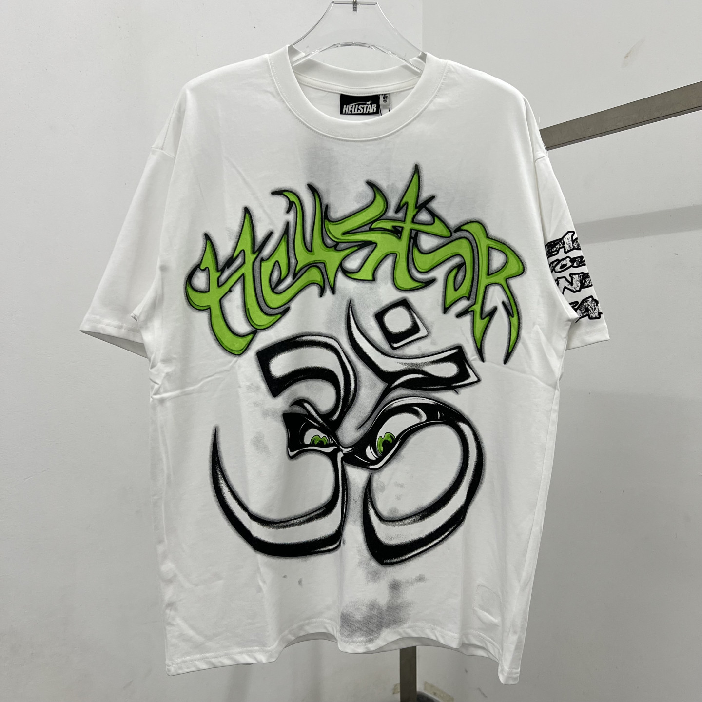 高品质地狱之星美式涂鸦风恶魔眼睛印花短袖T恤男女宽松圆领半袖T