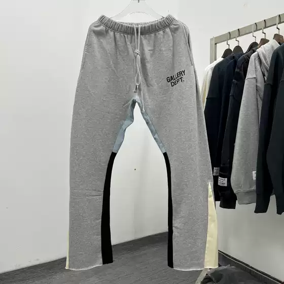 American-Style Gallery Dept Hand-Painted Splash-Ink Graffiti Patchwork Flared Pants Men's Sweatpants High Street Casual Pants Trendy