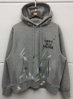 Gallery Dept手绘泼墨涂鸦男士卫衣帽衫情侣加绒宽松纯棉连帽外套