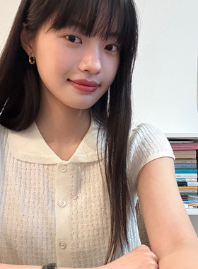 衣夫 Fu韩系娃娃领针织开衫2025春夏新款甜美休闲小飞袖上衣19123