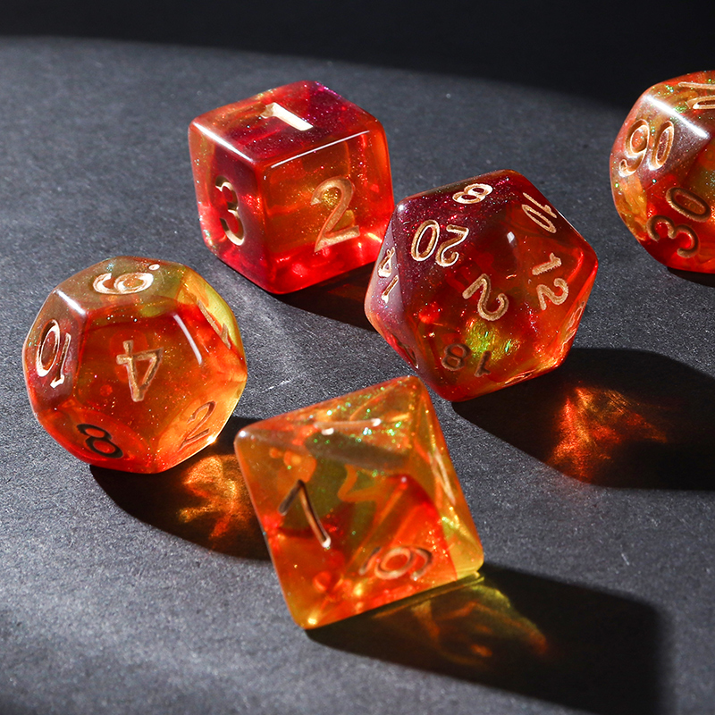 琉璃渐变色跑团骰子礼盒装