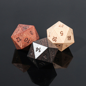 d20面木质榉木跑团骰子COC二十面筛子桌面游戏DND6数字色子多面体