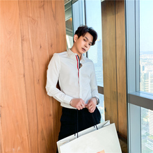 tb衬衫男士长袖秋冬免烫痞帅潮流韩版修身很仙的时尚tb衬衣
