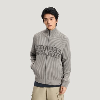Adidas阿迪达斯正品M男子拉链运动宽松针织开衫外套KR5057 KR5058