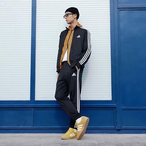阿迪达斯ESSENTIALS TRACK SUIT男子复古运动休闲长袖套装GK9651